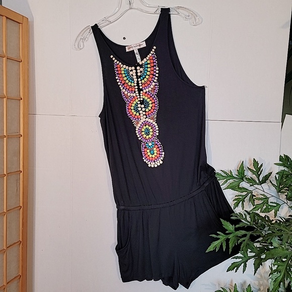 Nanette Lepore Rayon Elastane Beach Swim Romper Black Size M - Picture 15 of 16